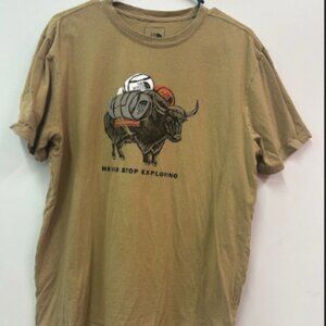 North Face Brown Men's T-shirt, Sz L, Graphic Tee